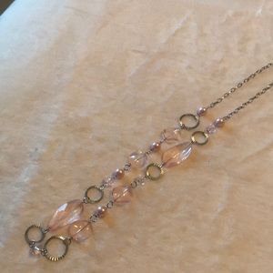 Pink and Silver Bangled Necklace